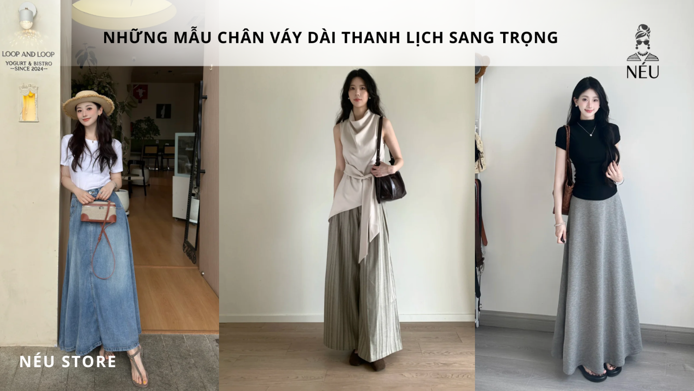 Chân váy dài dáng suông