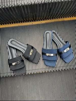 Dép quai ngang đế bệt vải canvas Néu